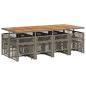 Preview: 13-tlg. Garten-Essgruppe mit Kissen Grau Poly Rattan