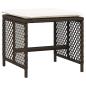 Preview: 11-tlg. Garten-Essgruppe mit Kissen Braun Poly Rattan