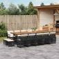 Preview: ARDEBO.de - 15-tlg. Garten-Essgruppe mit Kissen Schwarz Poly Rattan