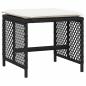Preview: 15-tlg. Garten-Essgruppe mit Kissen Schwarz Poly Rattan