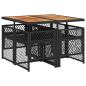 Preview: 5-tlg. Garten-Essgruppe mit Kissen Schwarz Poly Rattan