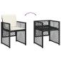 Preview: 5-tlg. Garten-Essgruppe mit Kissen Schwarz Poly Rattan