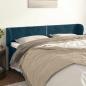 Preview: ARDEBO.de - Kopfteil mit Ohren Dunkelblau 203x23x78/88 cm Samt