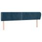 Preview: Kopfteil mit Ohren Dunkelblau 203x23x78/88 cm Samt