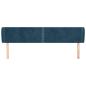 Preview: Kopfteil mit Ohren Dunkelblau 203x23x78/88 cm Samt