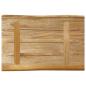 Preview: Tischplatte mit Baumkante 60x40x2,5 cm Raues Mango Massivholz