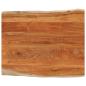 Preview: ARDEBO.de - Tischplatte 100x80x2,5cm Rechteckig Massivholz Akazie Baumkante