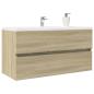 Preview: Waschbeckenunterschrank Sonoma-Eiche 90x38,5x45cm Holzwerkstoff