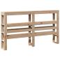 Preview: Kopfteil mit Ablagen 140 cm Massivholz Kiefer