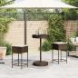 Preview: 3-tlg. Gartenbar-Set mit Kissen Braun Poly Rattan