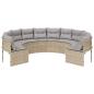 Preview: Gartensofa mit Kissen Rund Beige Poly-Rattan