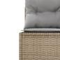 Preview: Gartensofa mit Kissen Rund Beige Poly-Rattan