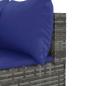 Preview: 4-tlg. Garten-Lounge-Set mit Kissen Grau Poly Rattan
