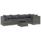 Preview: 6-tlg. Garten-Lounge-Set mit Kissen Grau Poly Rattan