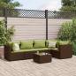 Preview: ARDEBO.de - 6-tlg. Garten-Lounge-Set mit Kissen Braun Poly Rattan