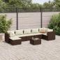 Preview: ARDEBO.de - 8-tlg. Garten-Lounge-Set mit Kissen Braun Poly Rattan