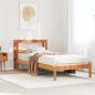 Preview: ARDEBO.de - Bettgestell mit Kopfteil ohne Matratze Wachsbraun 75x190 cm