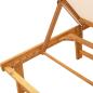 Preview: Sonnenliegen 2 Stk. mit Tisch Creme Massivholz Akazie Textilene