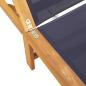 Preview: Sonnenliegen 2 Stk. Blau Massivholz Akazie und Textilene