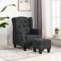 Preview: ARDEBO.de - Sessel mit Fu?hocker Dunkelgrau Stoff