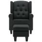 Preview: Sessel mit Fu?hocker Dunkelgrau Stoff