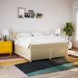 Preview: Boxspringbett mit Matratze Creme 180x200 cm Stoff