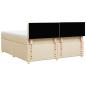 Preview: Boxspringbett mit Matratze Creme 180x200 cm Stoff