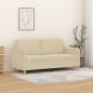 Preview: ARDEBO.de - 2-Sitzer-Sofa Creme 140 cm Stoff
