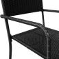 Preview: Garten-Essstühle 2 Stk. Stapelbar Schwarz Poly Rattan