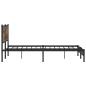 Preview: Metallbett ohne Matratze Räuchereiche 200x200 cm