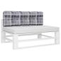 Preview: Palettenkissen Grau Karomuster 120x40x12 cm Stoff