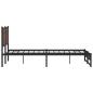 Preview: Metallbett ohne Matratze Braun Eichen-Optik 183x213 cm
