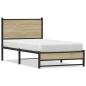Preview: Metallbett ohne Matratze Sonoma-Eiche 90x190 cm