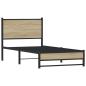 Preview: Metallbett ohne Matratze Sonoma-Eiche 90x190 cm
