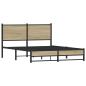 Preview: Metallbett ohne Matratze Sonoma-Eiche 140x190 cm