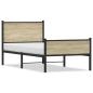 Preview: Metallbett ohne Matratze Sonoma-Eiche 100x200 cm