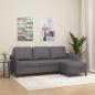 Preview: ARDEBO.de - 3-Sitzer-Sofa mit Hocker Grau 180 cm Kunstleder