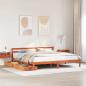 Preview: ARDEBO.de - Massivholzbett ohne Matratze Wachsbraun 200x200 Kiefernholz