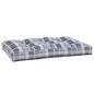 Preview: Palettenkissen Grau Karomuster 120x80x12 cm Stoff