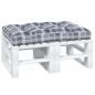 Preview: Palettenkissen Grau Karomuster 120x80x12 cm Stoff