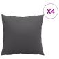 Preview: Sofakissen 4 Stk. Anthrazit 60x60 cm Stoff