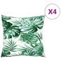Preview: Sofakissen 4 Stk. Blattmuster 50x50 cm Stoff