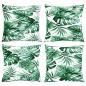 Preview: Sofakissen 4 Stk. Blattmuster 50x50 cm Stoff