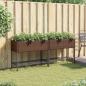 Preview: Hochbeete mit Ablage 2 Stk. Braun 90x40x75 cm Poly Rattan