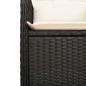 Preview: 5-tlg. Garten-Bistro-Set mit Kissen Schwarz Poly Rattan