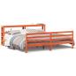 Preview: Massivholzbett ohne Matratze Wachsbraun 200x200 Kiefernholz