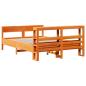 Preview: Massivholzbett ohne Matratze Wachsbraun 150x200 cm Kiefernholz