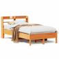 Preview: Massivholzbett ohne Matratze Wachsbraun 100x200 Kiefernholz