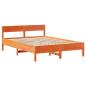 Preview: Massivholzbett ohne Matratze Wachsbraun 150x200 cm Kiefernholz