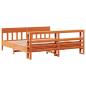 Preview: Massivholzbett ohne Matratze Wachsbraun 180x200 Kiefernholz